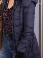 Jessy Schram Chicago Med S10 Puffer Coat Closure View