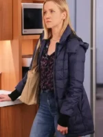 Jessy Schram Chicago Med S10 Puffer Coat Front View