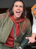 Close-up of the fabric on the Joel Oulette Green Jacket.