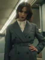 Front view of the Jordan Bennett The Beauty Grey Blazer in grey.