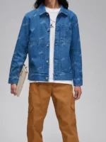 Front view of the Jordan Flight Heritage Denim Jacket.
