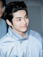 Close-up of the front closure on the Keonho Cortis Silver Striped Track Jacket.