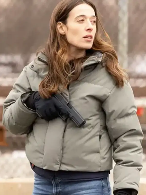 Kim Burgess Chicago Med Puffer Jacket Front View Kim Burgess Chicago Med Puffer Jacket Front View