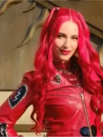 Close-up of the front closure on the Kylie Cantrall Leather Jacket.