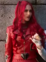 Front view of the vibrant Kylie Cantrall Leather Jacket.