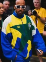 Side profile of the Lewis Hamilton Brazil Track Jacket.
