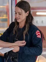 Lizzy Novak Chicago Med Quilted Jacket Close-Up