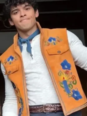 Close-up of the fabric on the Lewis Hamilton Brazil Track Jacket.