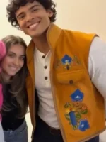 Cuple View of the fabric on the Lewis Hamilton Brazil Track Jacket.