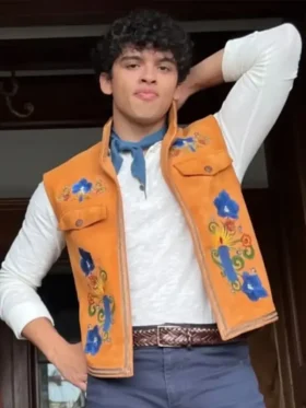 Front view of the vibrant Luis Madrigal Orange Vest