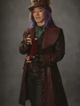 Front view of the classic Maddox Hatter Leather Coat.