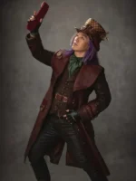 A complete full look of the Maddox Hatter Leather Coat.