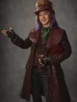 A sophisticated view look of the Maddox Hatter Leather Coat.