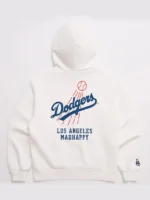 Back view of the Madhappy x MLB Dodgers White Hoodie.