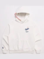 Front view of the Madhappy x MLB Dodgers White Hoodie.