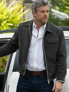 Close-up of the closure on the Killer Angelo Doyle Black Jacket.