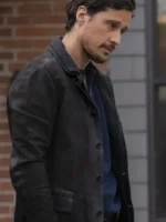 Close-up of the texture of the Memory of a Killer Dave Leather Jacket.