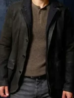 Close-up of the zipper on the Memory of a Killer Dave Leather Jacket.