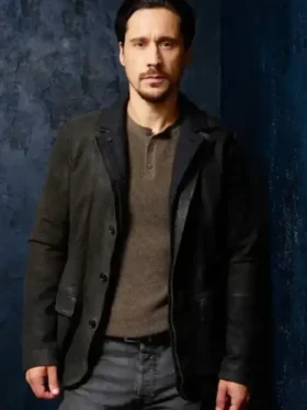 Front view of the Memory of a Killer Dave Leather Jacket in brown.