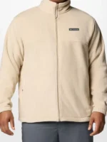 Full style look of the beige Men's Steens Mountain Full Zip Fleece Jacket.