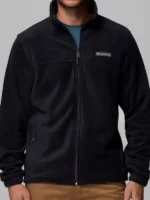 Front view of the black Men's Steens Mountain Full Zip Fleece Jacket.