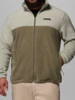 Two-tone green Men's Steens Mountain Full Zip Fleece Jacket view.