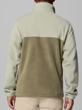 Back view of the Men's Steens Mountain Full Zip Fleece Jacket in green.