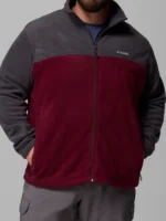 Grey and maroon Men's Steens Mountain Full Zip Fleece Jacket view.