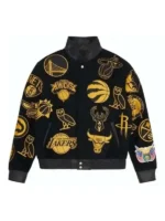 Front view of the OVO NBA Jeff Hamilton Team Icons Jacket.