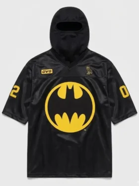 A style view of the OVO x Batman x The Joker Black Hoodie.