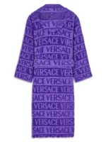 Back view of the stylish Purple Versace Robe for Men and Women.