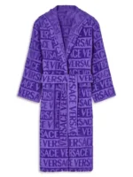 A complete full look of the Purple Versace Robe for Men and Women.