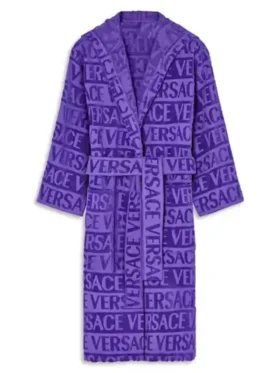 A complete full look of the Purple Versace Robe for Men and Women.