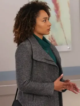 Rachel Nicks Chicago Med S10 Grey Jacket Front View