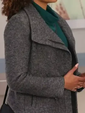 Rachel Nicks Chicago Med S10 Grey Jacket Side View
