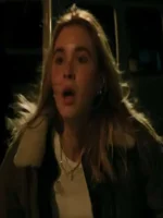 Front view of the classic Scream 7 Isabel May Green Bomber Jacket.