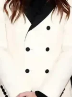 Close-up of the fabric on the Scream VI Riccardo Simonetti White Blazer.