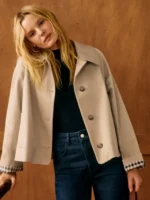 Close-up of the fabric on the Sezane Bobby Jacket.