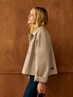 Side profile of the stylish Sezane Bobby Jacket.