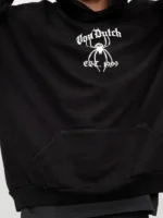 Close-up of the fabric on the Spider Crest Hoodie.