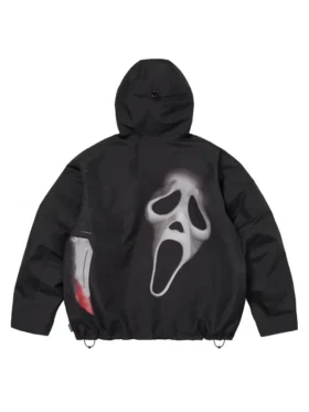 Back view of the Supreme Ghostface Shell Black Jacket.
