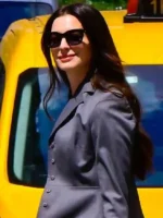 The Devil Wears Prada 2 Grey Coat Closure View