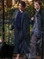 Front view of the vibrant The Drama Zendaya Cotton Coat.