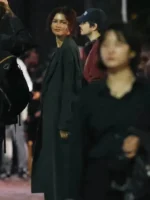 Side profile of the The Drama Zendaya Cotton Coat.