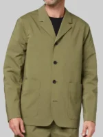 Front view of the vibrant The Drama Zendaya Green Cotton Jacket.