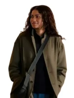 Front view of the classic The Drama Zendaya Green Jacket.