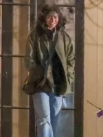 A full style look of the The Drama Zendaya Green Jacket.