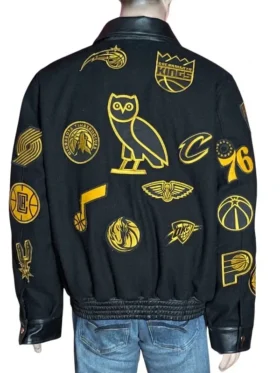 Premium athletic jacket featuring all-over team icons.