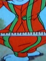 Close-up of the fabric on the Tom and Jerry Zoot Suit Costume.