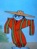 A full look at the orange and green Tom and Jerry Zoot Suit Costume.